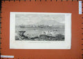 Original Old Antique Print 1887 Massowah Red Sea Coast Italian Troops Ships Sea