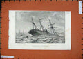 Antique Old Print *0238 1887 Ship Wreck Peninsular Steamer Tasmania Corsica