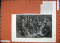 Original Old Antique Print 1887 Russian Siers Possiette Bay Tartary War Art