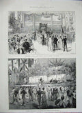 Old Antique Print Prince Victor Knight Patrick 1887 Jubilee Ball Leinster 19th