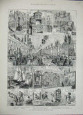 Old Antique Print 1887 Apprentices Exhibition Peoples Palace School Work 19th