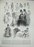 Original Old Antique Print 1887 Islington Cattle Show Judge Cattle Cow Animals