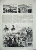 Old Antique Print 1887 Ireland Meeting Leinster Dublin Innisboffin Island 19th