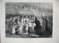 Original Old Antique Print 1887 Poor Trafalgar Square London People Food 19th