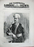 Original Old Antique Print 1887 Portrait Nizam Hyderabad Man Uniform Victorian