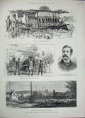 Original Old Antique Print 1887 Railway Crash Train Hexthorpe Doncaster Penny