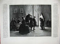 Original Old Antique Print 1887 Young Girls Convent Nuns Family House Fine Art