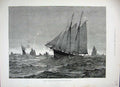 Old Antique Print 1887 English Cruisers Ships North Sea Trawler Fleet Art 19th