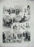 Old Antique Print 1887 Welsh National Eisteddfod Royal Albert Kensington 19th