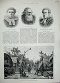 Old Antique Print 1887 Guinea Street Kerepunu Strauss Grove Charles Judge 19th