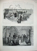 Old Antique Print 1887 San Remo Princess Germany Prince Church Bergmann 19th