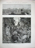 Antique Old Print 1887 Morocco Horses Fighting Bazaar Atlas Mountains Sus 19th