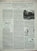 Antique Old Print 1887 Egypt Delta Desert Plan Temple Statue Columns Fort 19th