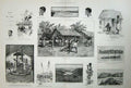 Old Antique Print 1887 Ba-Yanzi Execution Canoe Congo River Monument Mud 19th