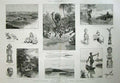 Antique Old Print 1887 River Congo Medicine Men Fisherman Lukunga Station 19th