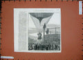 Old Antique Print Balloon Ascent Jovis Mallet Villette Paris France 1887 19th