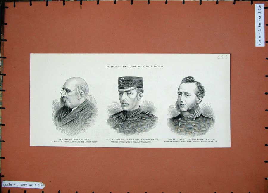 Original Old Antique Print 1887 Henry Mayhew Author Warren Siers Burney Navy