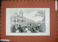 Original Old Antique Print Queen'S Jubilee Celebration Winchester England 1887