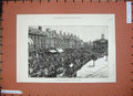 Old Antique Print 1887 Queen'S Jubilee Festival Chipping Norton Buildings 19th