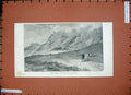 Original Old Antique Print 1887 Fire Harewood Dale Moor Scarborough Hills Men