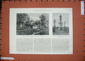 Original Old Antique Print Lea Hurst Derbyshire Nightingale 1887 Statue Manson