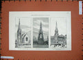 Original Old Antique Print 1887 Jubilee Memorial Harrogate Wesleyan Church Nice