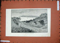 Original Old Antique Print 1887 Montbard Fine Art View Grouns Mount Edgcumbe