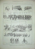 Original Old Antique Print 1888 Military Tournament Agricultural Hall Islington