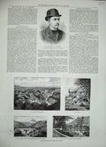 Old Antique Print 1888 Granger Royat-Les-Bains Puy-De-Dome France Casino 19th