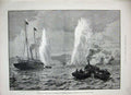 Old Antique Print 1888 Portsmouth Exploding Submarines Porchester Creek 19th