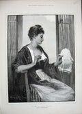 Old Antique Print 1888 Knowles Fine Art Lady Cap Market Boulogne France 19th