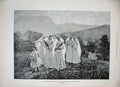 Original Old Antique Print 1888 Jeunes Filles Rendant Procession Women Costumes