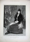 Old Antique Print 1888 Paris Salon Fine Art Portrait Beautiful Lady Woman 19th