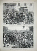 Original Old Antique Print 1888 Ireland Police Hussars Ennis Siers Loughrea War