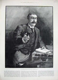 Old Antique Print 1888 Mr Ritchie Local Government Bill Parliament Member 19th