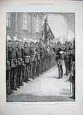 Original Old Antique Print 1888 Siers Berlin Germany Allegiance German Emperor