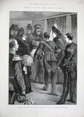 Original Old Antique Print 1888 Crown Prince Emperor Saloon Car Railway Station
