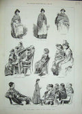 Original Old Antique Print 1888 Slum Sisters Service Salvation Army Children