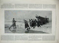 Old Antique Print 1888 Julius Price Fine Art Women Pulling Fishing Boat 19th