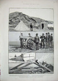 Old Antique Print 1888 Turkish Artillery Experiments Dynamite Dardanelles 19th
