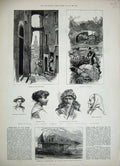 Old Antique Print 1888 San Remo Madagascar River George Sylvester People 19th