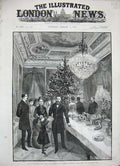 Antique Old Print 1888 San Remo Villa Zirio Christmas Crown Prince People 19th