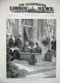 Original Old Antique Print 1888 Emperor Frederick Palace Potsdam Siers Funeral
