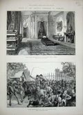 Old Antique Print 1888 Emperor Frederick Germany Palace Potsdam Prussia 19th