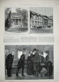 Old Antique Print 1888 Mausoleum Charlottenburg Berlin Funeral Schloss 19th