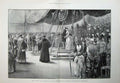 Old Antique Print 1888 Prince Princess Wales Glasgow Exhibition Building 19th