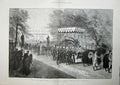 Old Antique Print 1888 Funeral Emperor Frederick Potsdam Friedrichskron 19th