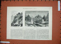 Old Antique Print 1888 Tibetan Booby Trap Teesta Bridge Sikkim Himalayas 19th