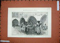 Original Old Antique Print 1888 View Piazza San Sebastiano San Remo Women Water