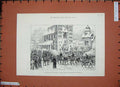 Old Antique Print 1888 Army Austrian Military Stores Cracow Horses Cart 19th